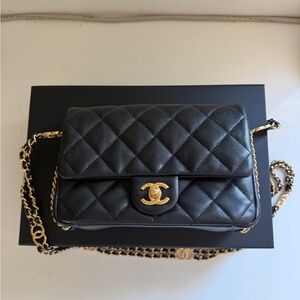 CHANEL CC You Caviar Mini Flap Caviar Flap Bag Gold Hardware
